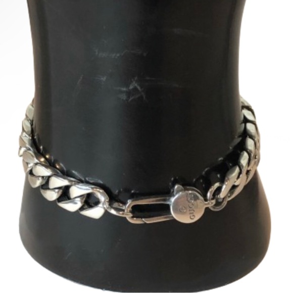 GUCCI Ghost GG Chain Link Sterling Silver 925 Bracelet Sz 20 NIB - Picture 12 of 17